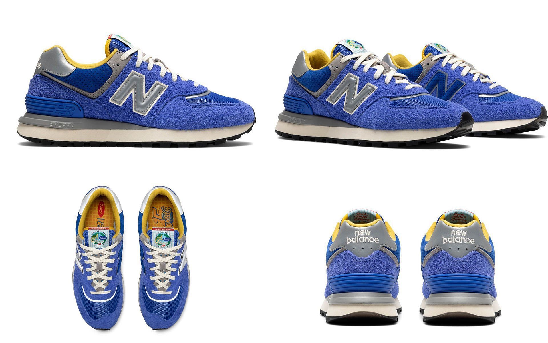 Take a detailed look at the impending Bodega x New Balance 574 Departure colorway (Image via Sportskeeda)