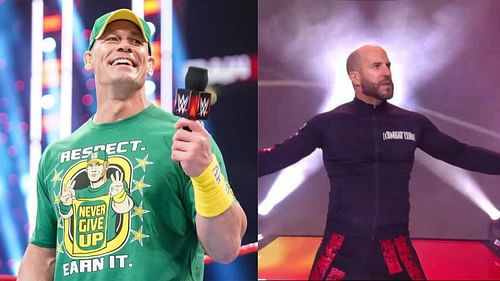 John Cena (left); AEW star Claudio Castagnoli (right)