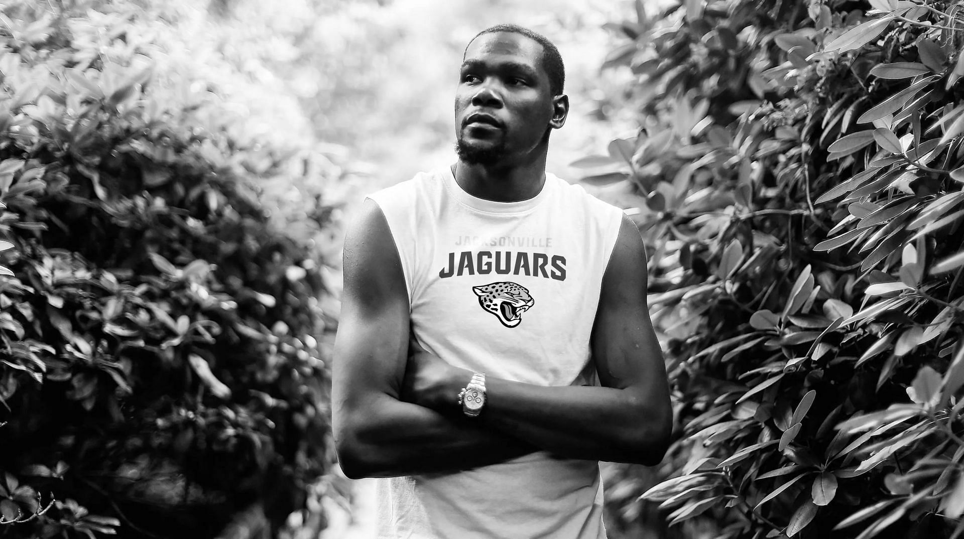 NBA Superstar Kevin Durant donning a Jaguars shirt. Source: Jacksonville Jaguars