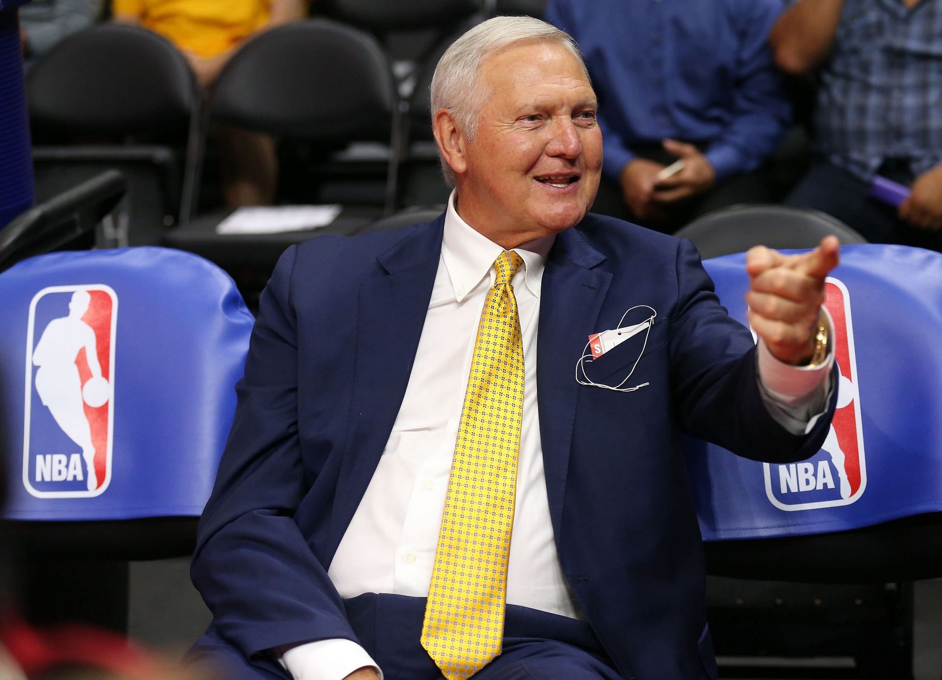 Jerry West is an NBA champion, with a finals MVP and 14 All-Star selections.
