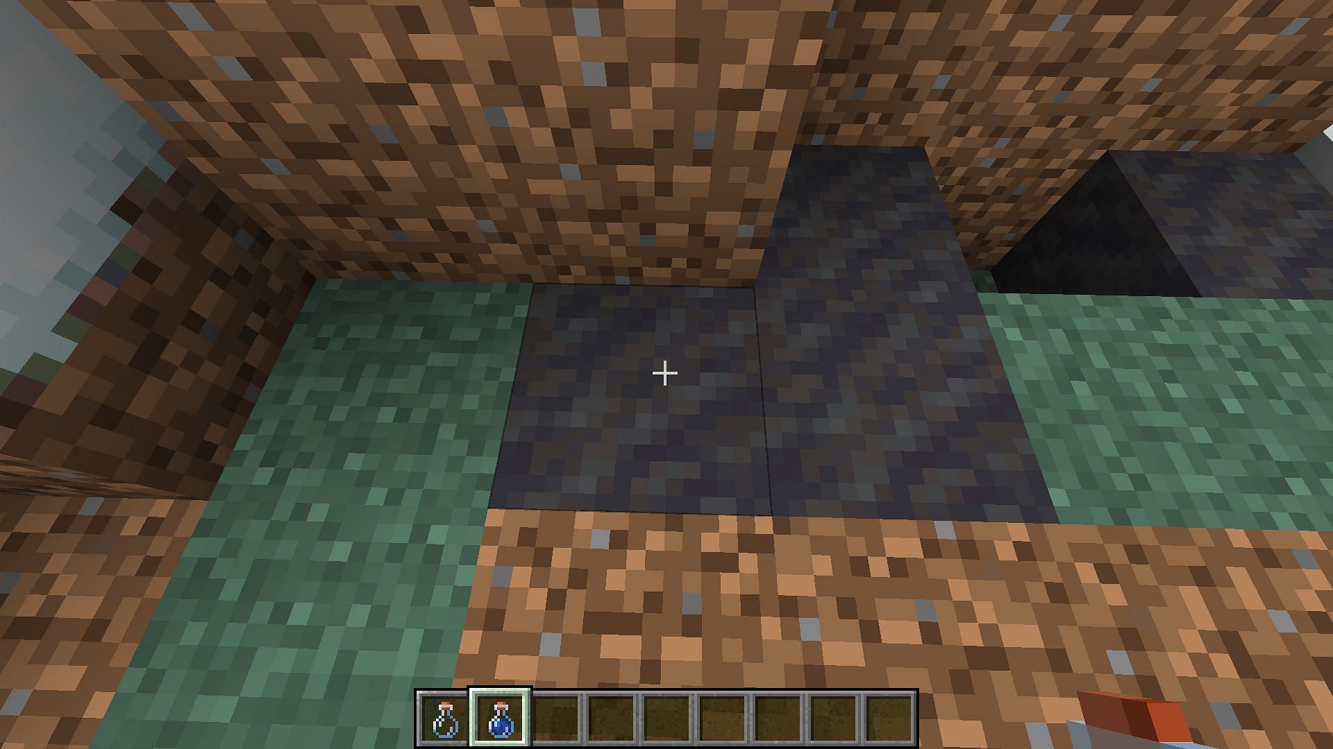 Water bottles can be used on dirt blocks (Image via Minecraft 1.19)