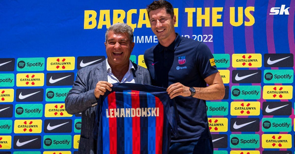 The striker was unveiled as a Barca player on Wednesday