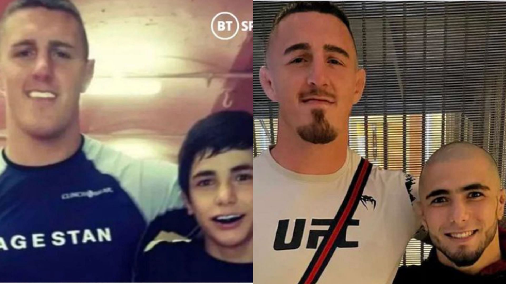 Tom Aspinall and Muhammad Mokaev (left and right) at different points in their career [Image Courtesy: @ufcbtsport on Instagram]