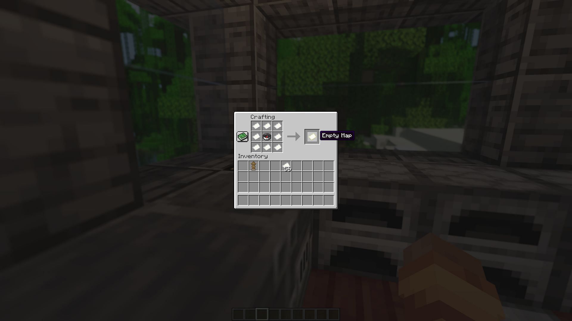 Players can use a compass to make a map (Image via Minecraft)