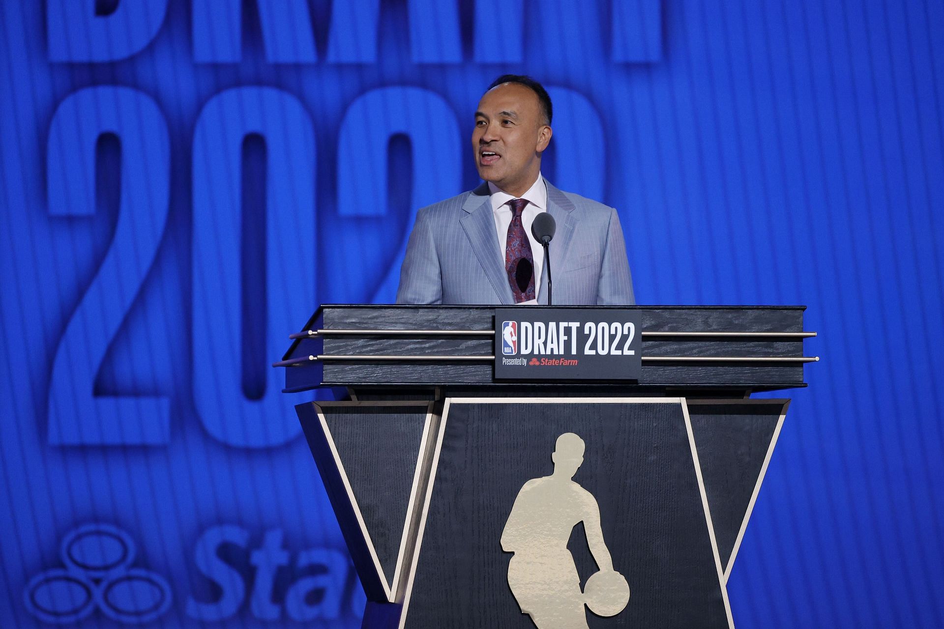 Deputy Commissioner Mark Tatum speaks during the 2022 draft