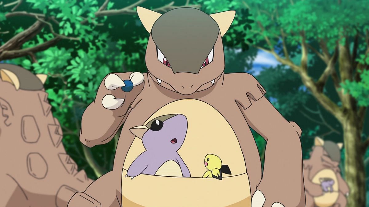 Kangaskhan keeps its young inside its pouch (Image via The Pokemon Company)