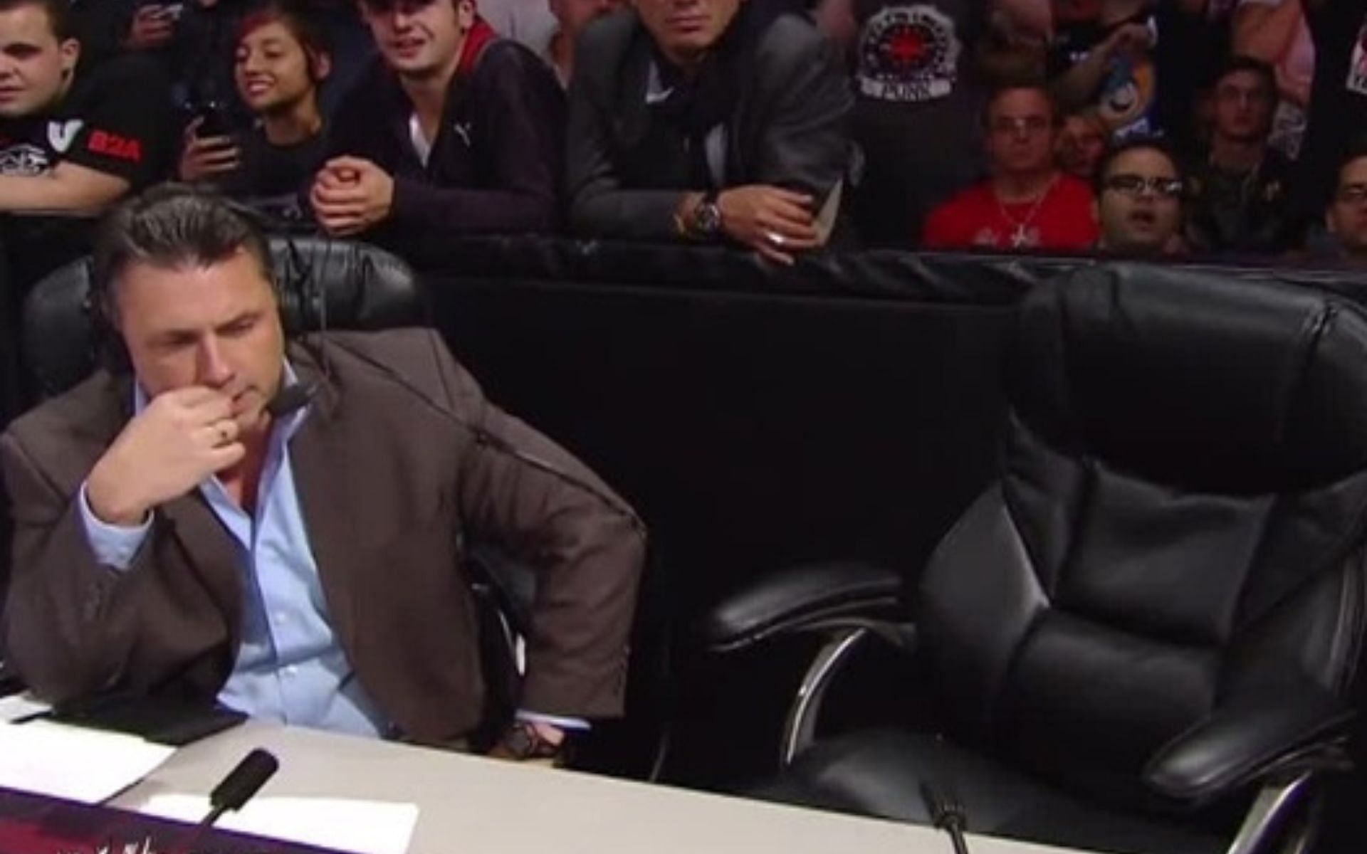 Michael Cole was visibly shocked by the surreal moment