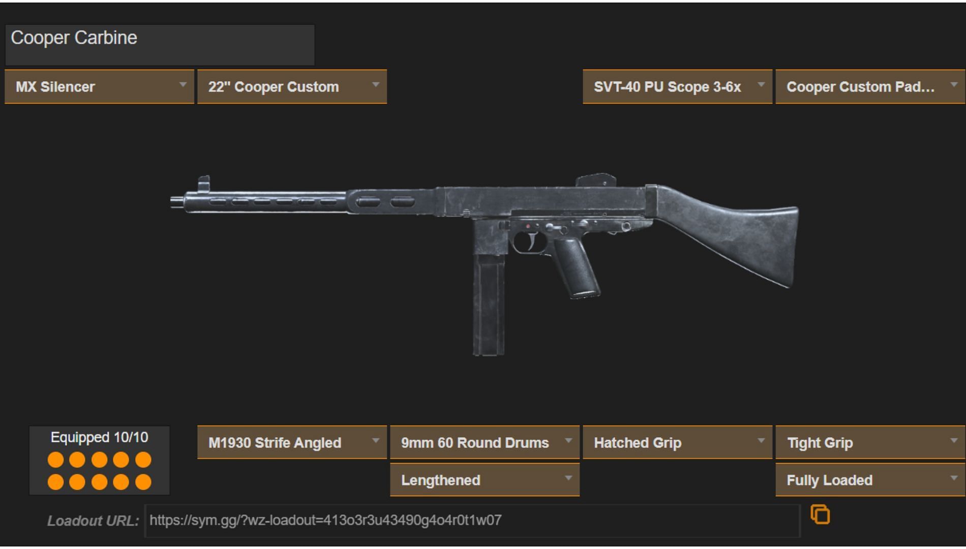 Cooper Carbine loadout Call of Duty Warzone (Image via sym.gg)