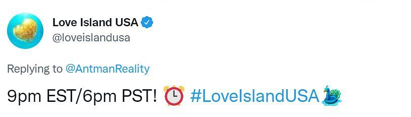 Love Island USA Season 4 timings (Image via @loveislandusa/Twitter)