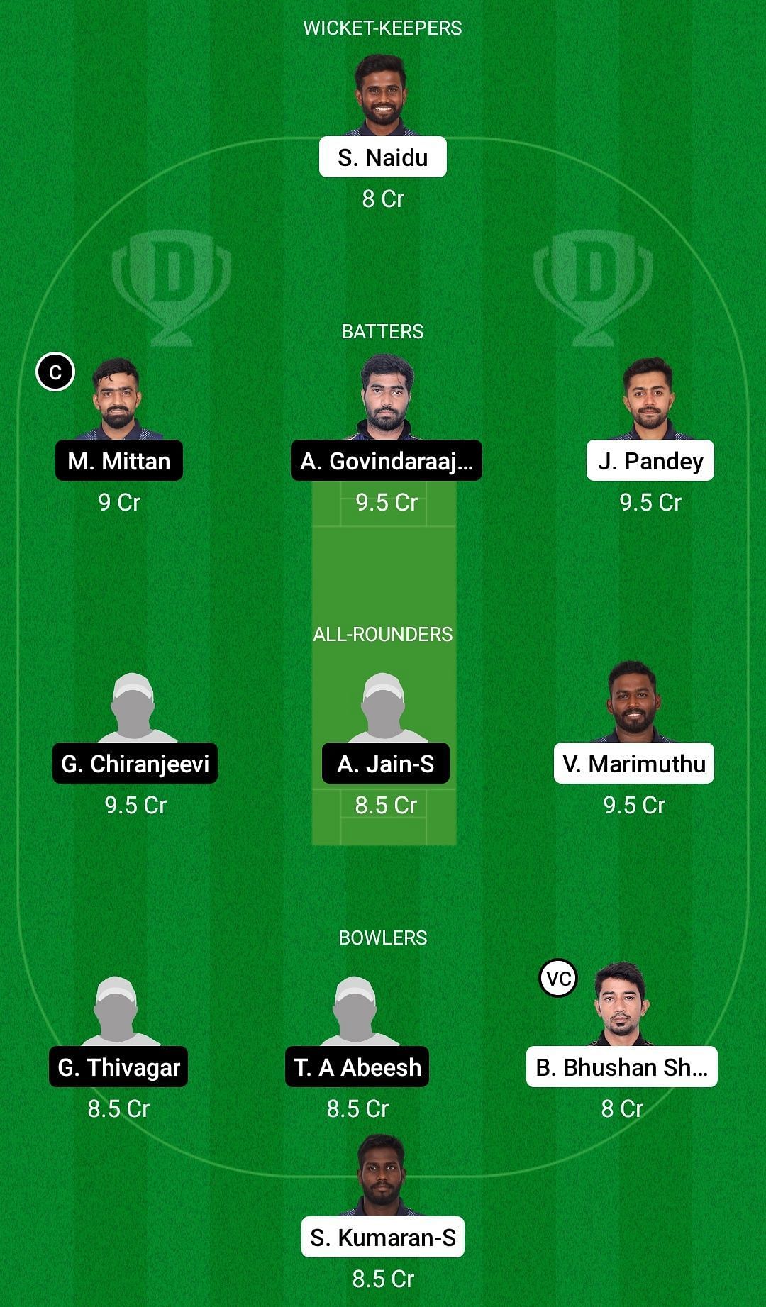 Dream11 Team for Bulls XI vs Sharks XI - Pondicherry Men&rsquo;s T20 2022.