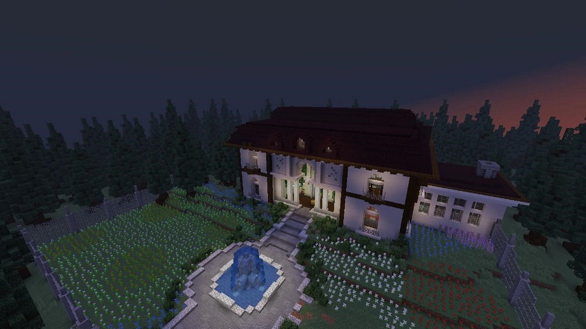 This mansion is welcoming, almost too welcoming (Image via Glxyluke and Mickae/MinecraftMaps.com)