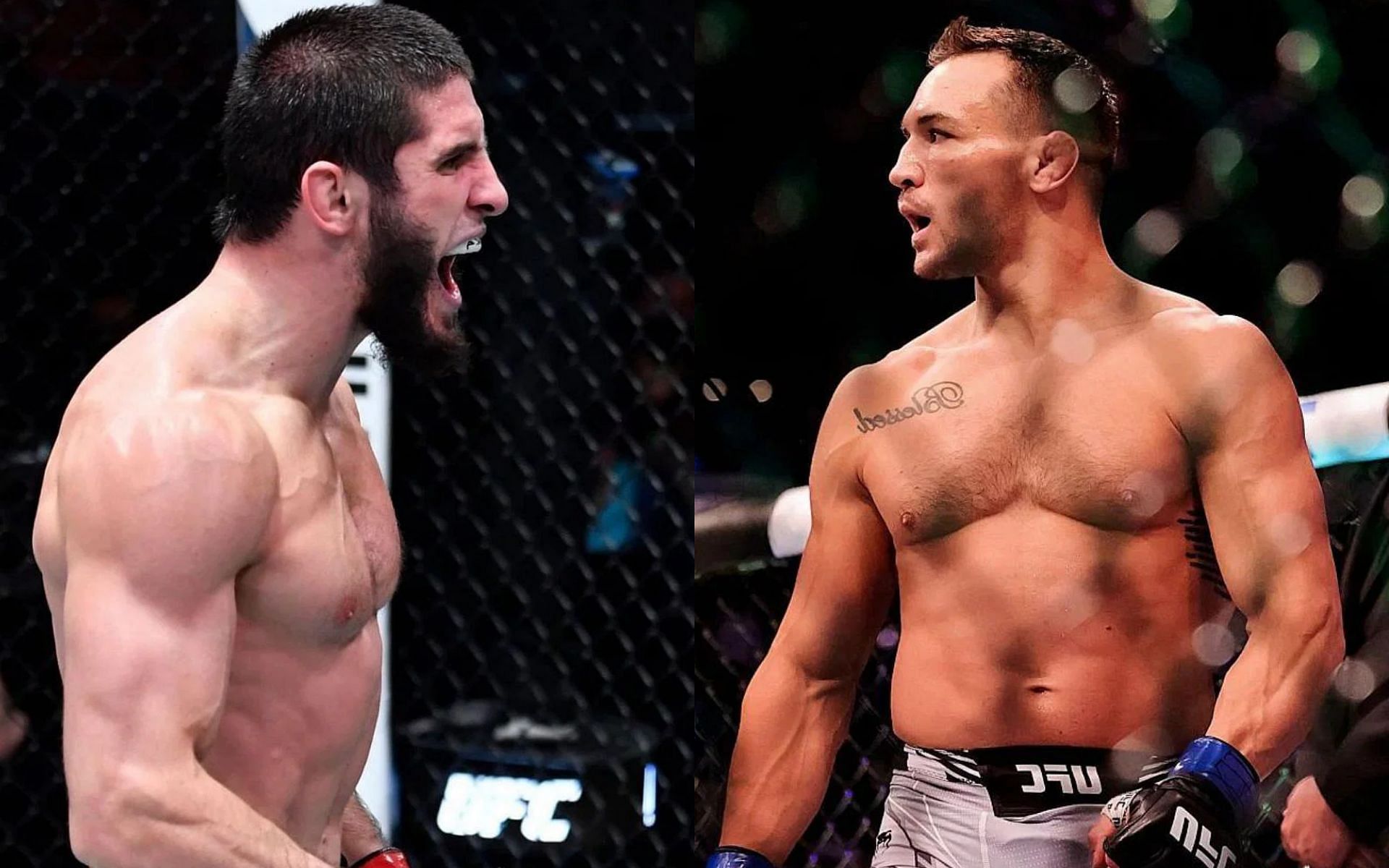 Islam Makhachev (left) and Michael Chandler (right)