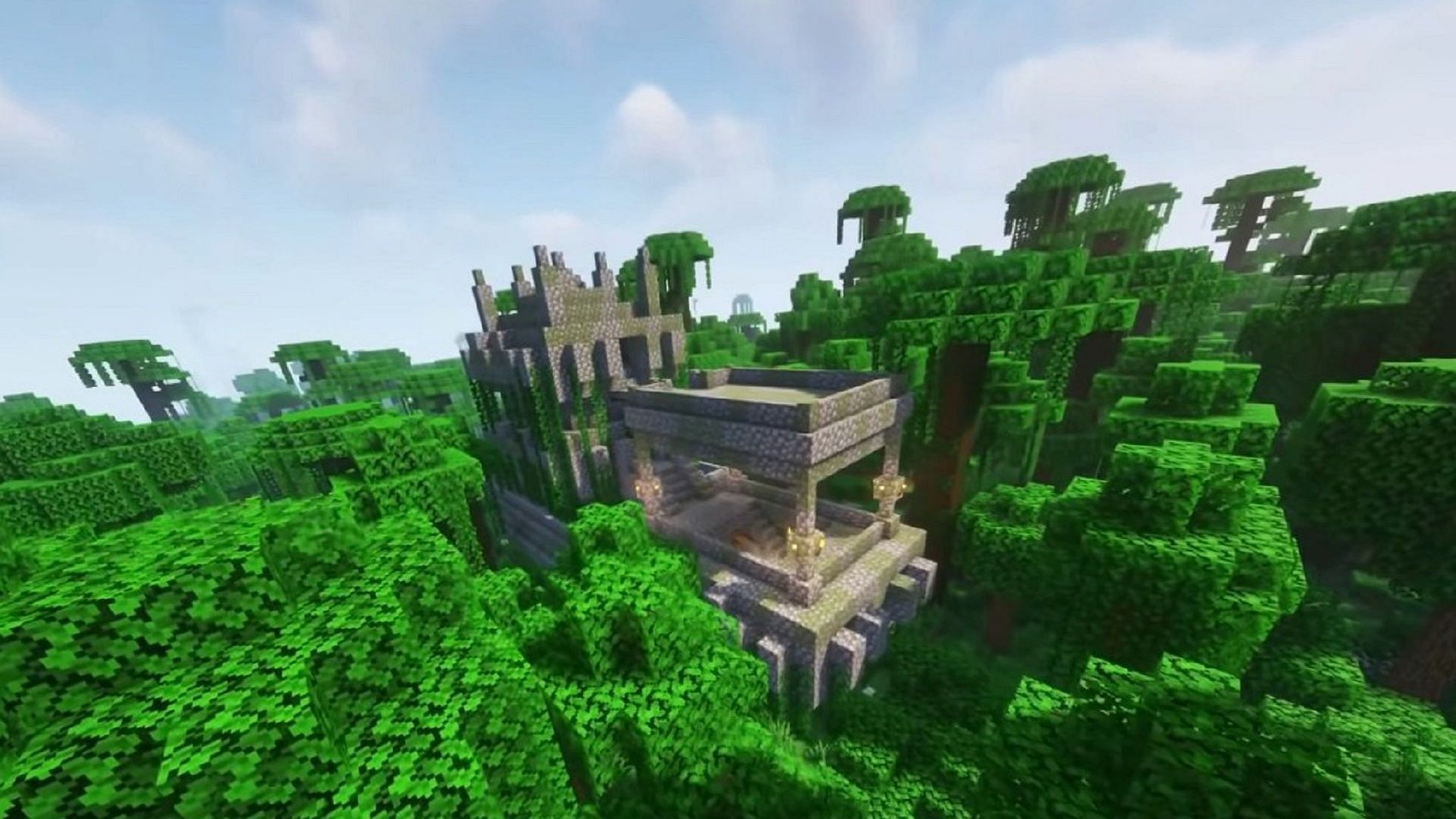 A jungle temple found in the Awesome Dungeon mod, part of the Necris Modpack (Image via 9Minecraft)