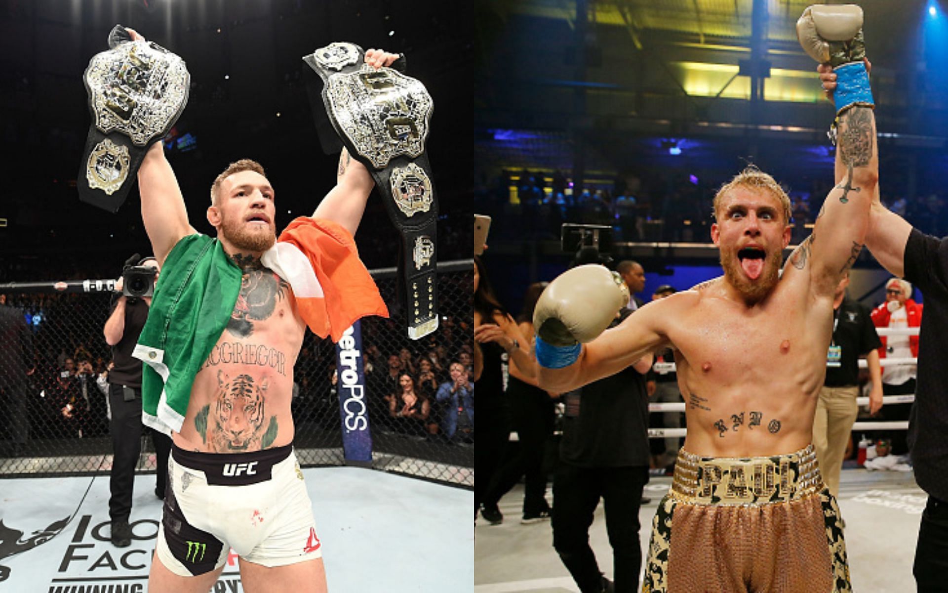Conor McGregor (left) and Jake Paul (right)(Images via Getty)