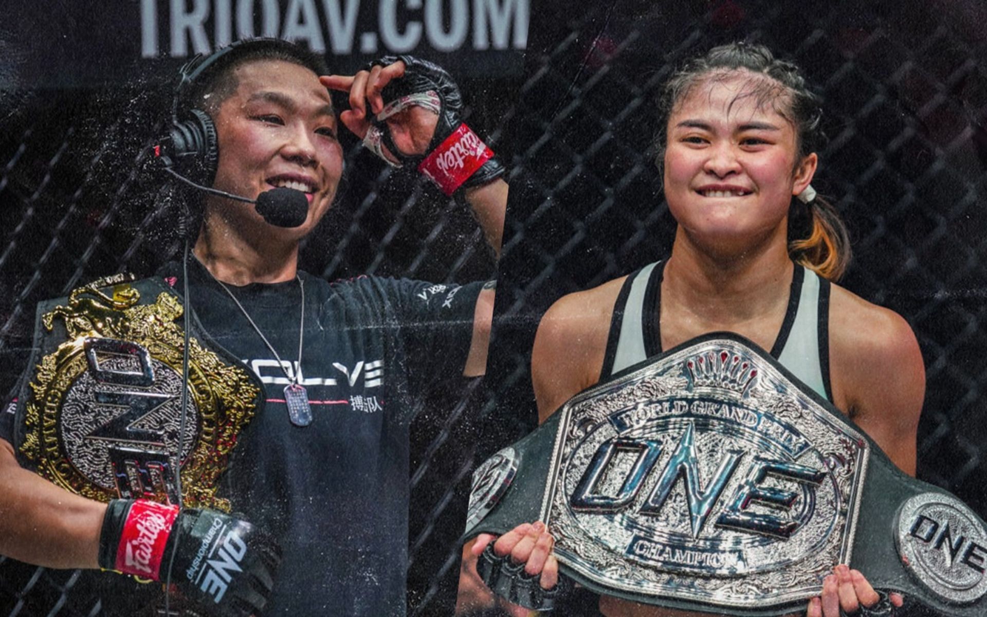 (left) Reigning strawweight queen Xiong Jing Nan and (right) MMA superstar Stamp Fairtex [Credit: ONE Championship]