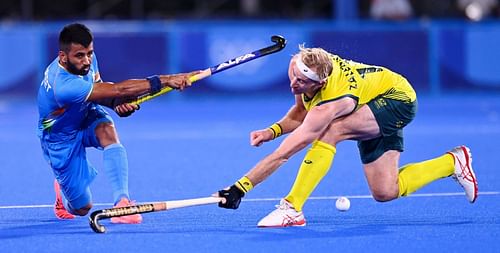 Indian men's hockey team skipper Manpreet Singh in action. (PC: Hockey India)