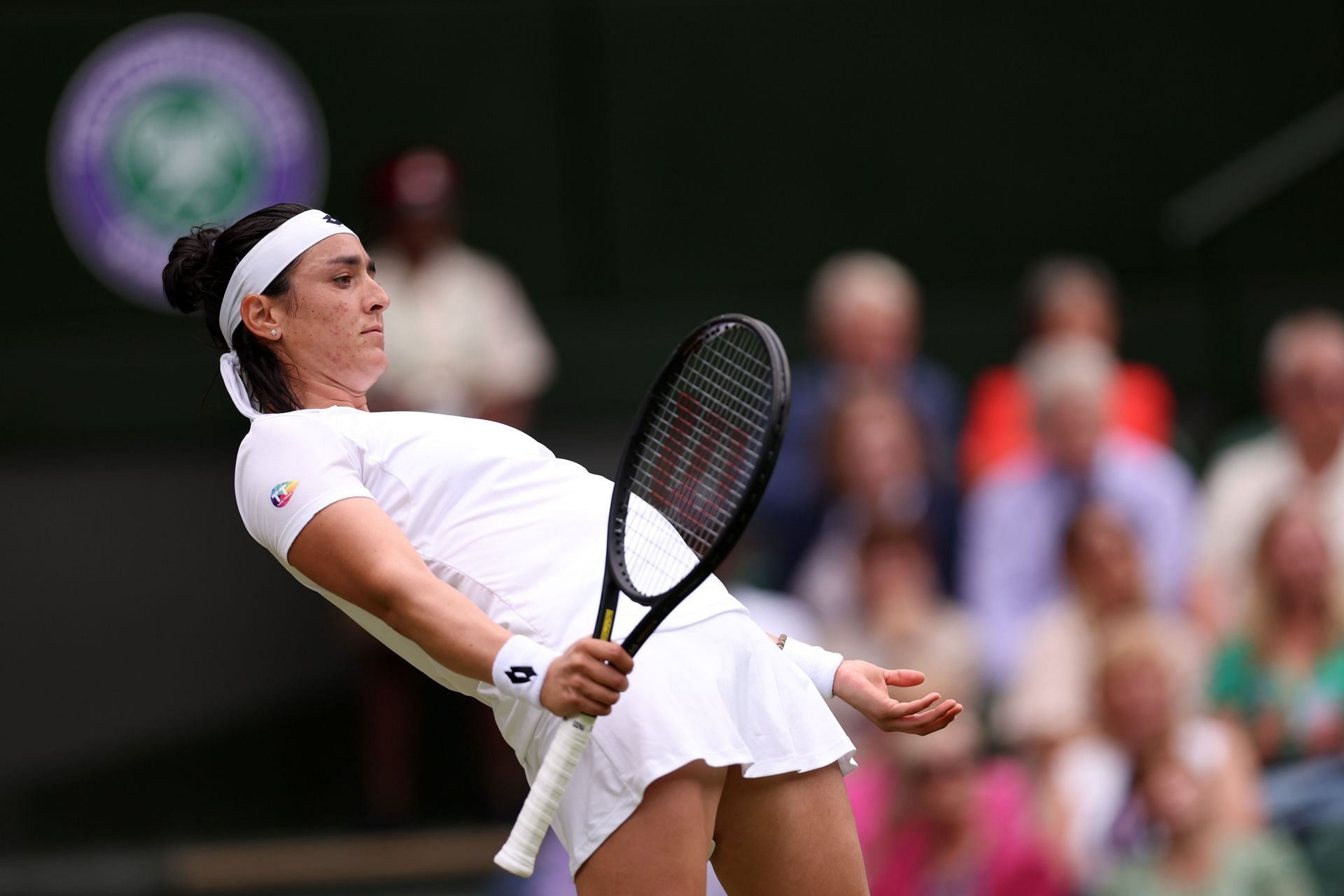 Ons Jabeur takes on Elise Mertens in the fourth round at Wimbledon