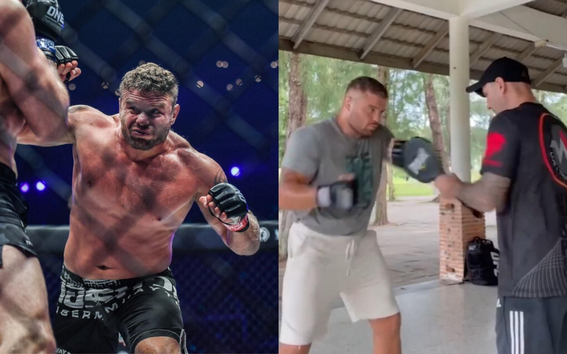 Anatoly Malykhin trains in the focus mitts in preparation for a possible title unification bout with Arjan Bhullar. (Images courtesy: ONE Championship, @anmalykhin on Instagram)