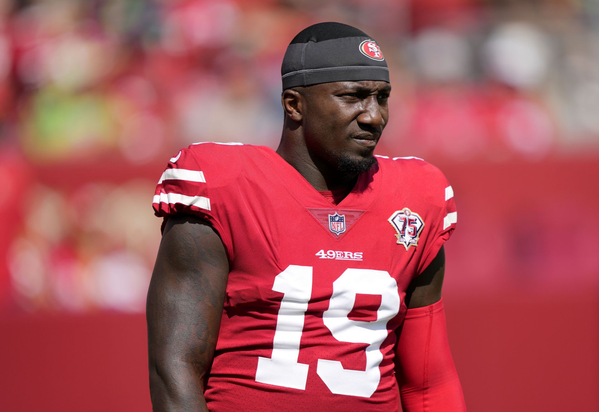 San Francisco 49ers wide receiver Deebo Samuel (19) during warmups