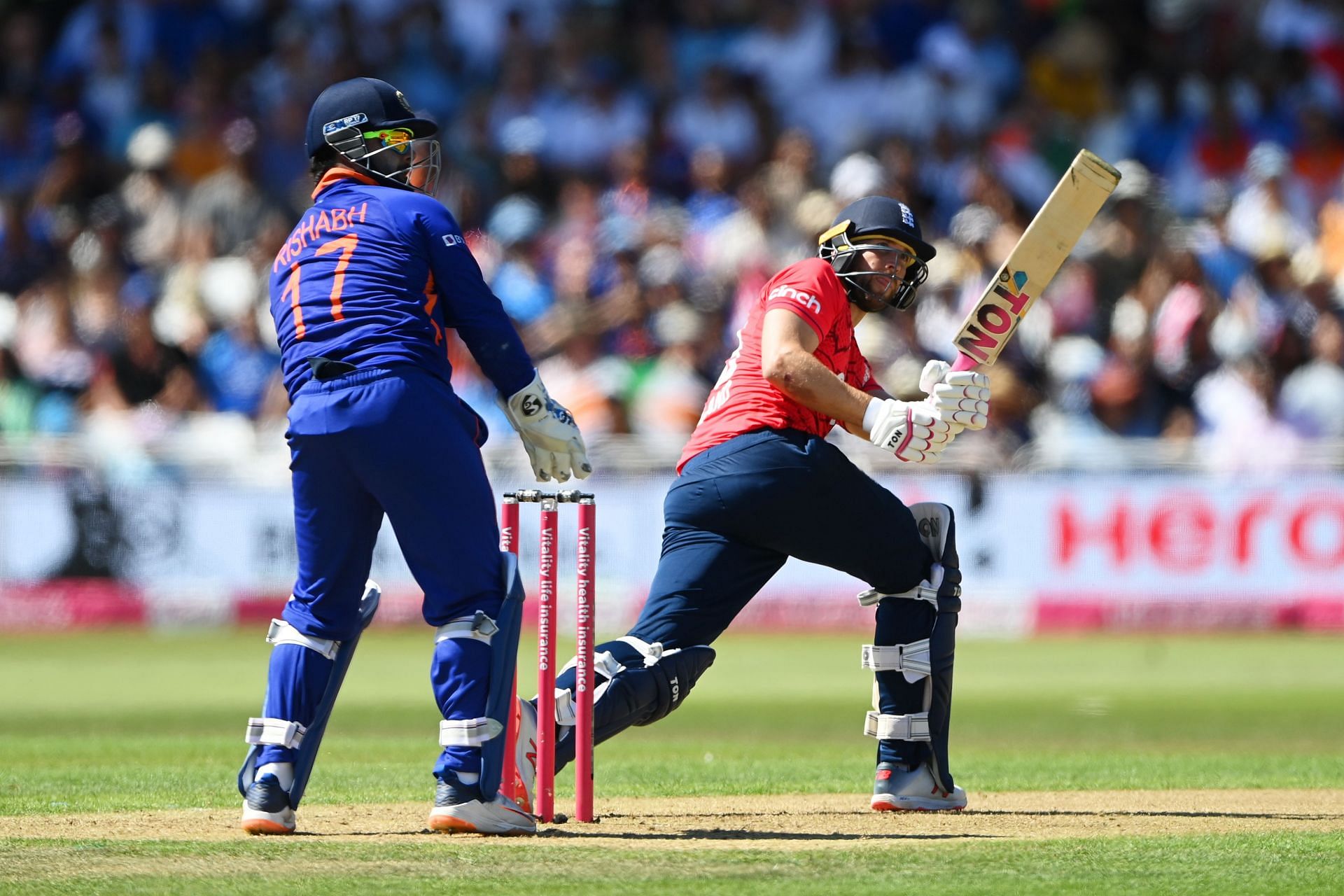 Dawid Malan top-scored for the hosts with a blazing 77. Pic: Getty Images