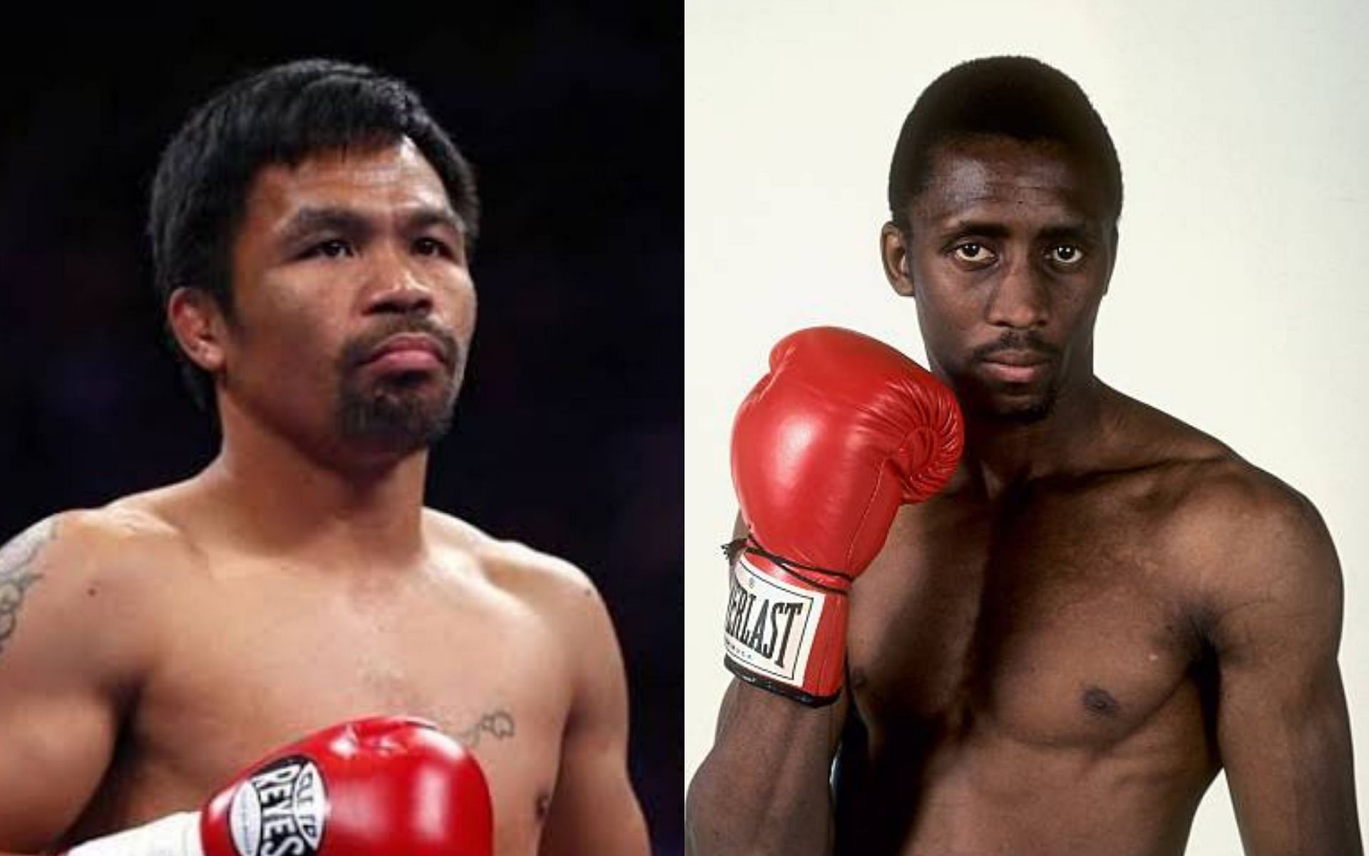 Manny Pacquiao (left) and Thomas Hearns (right). [Photos by Getty Images]