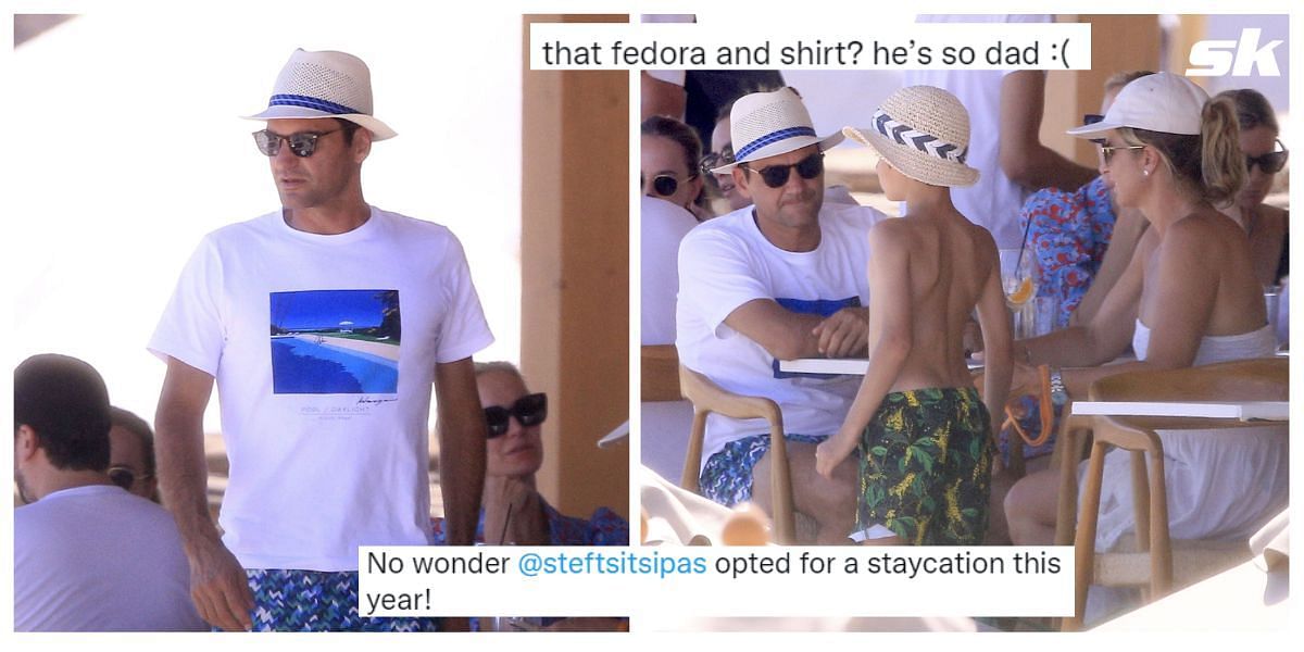 Tennis fans react to Roger Federer&#039;s pictures and outfit while on holiday in Greece