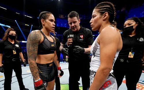 Amanda Nunes (L) and Julianna Pena (R) [Getty Images]