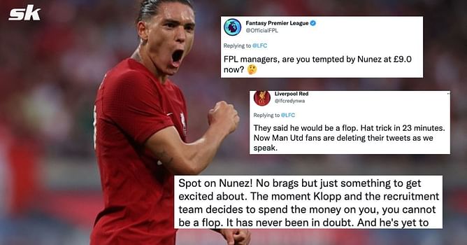 "Nunez >>> Haaland", "They said he would be a flop" - Liverpool fans lose their minds as Darwin Nunez scores 4 goals in second half against RB Leipzig