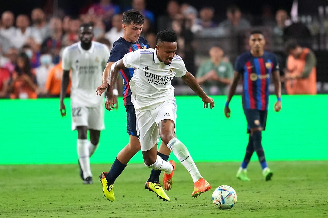 Eder Militao in action against Barcelona (cred: MDJ Online)