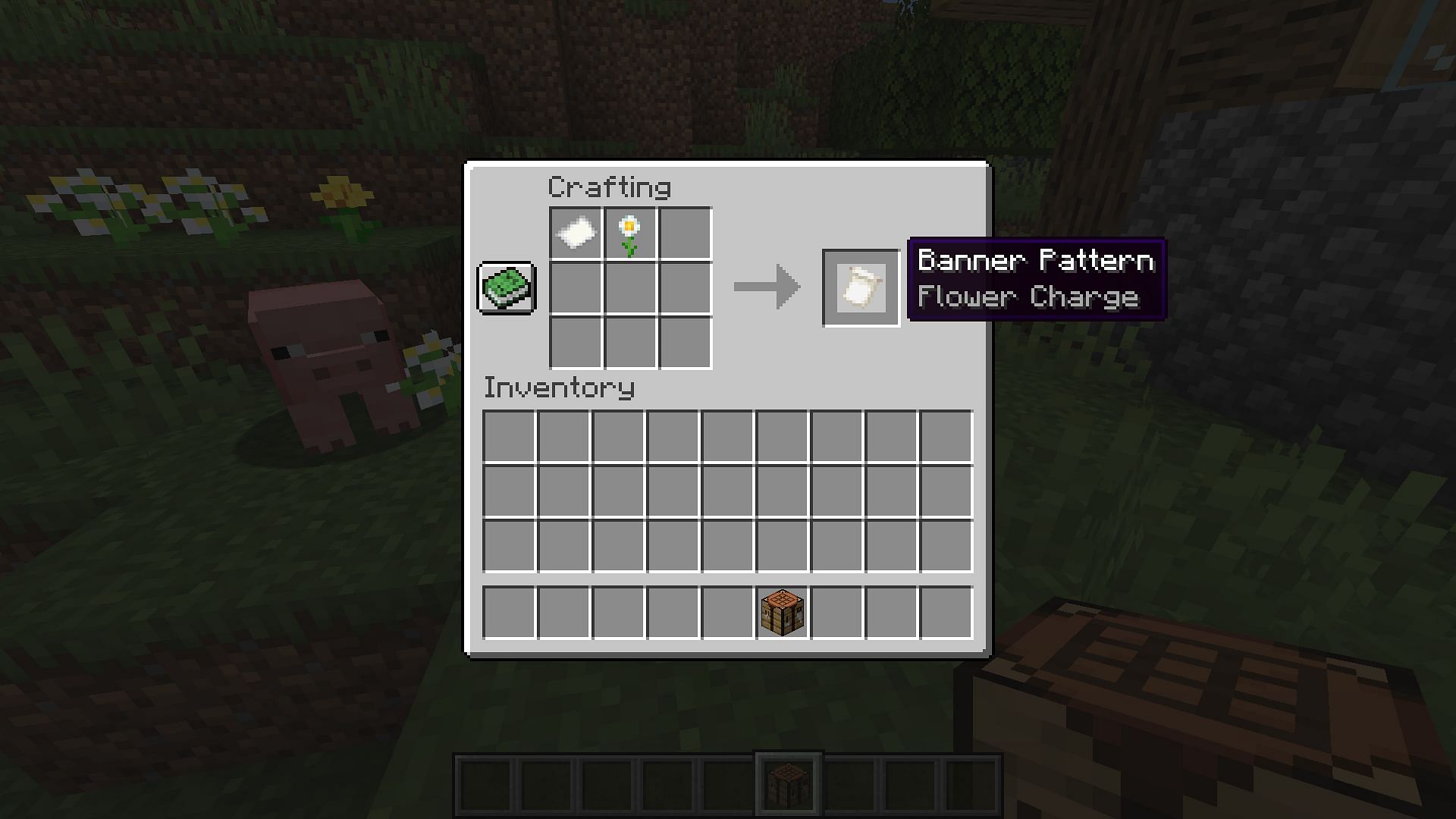 Crafting a flower charge banner pattern is the easiest since players only need a daisy (Image via Minecraft 1.19)