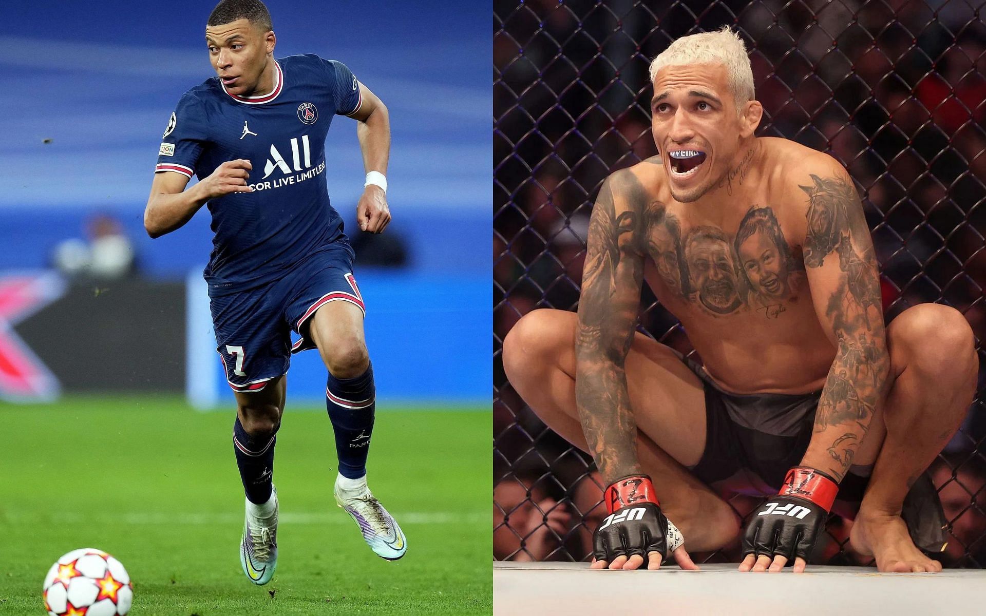Kylian Mbappe (left) and Charles Oliveira (right) [Images courtesy of Getty]