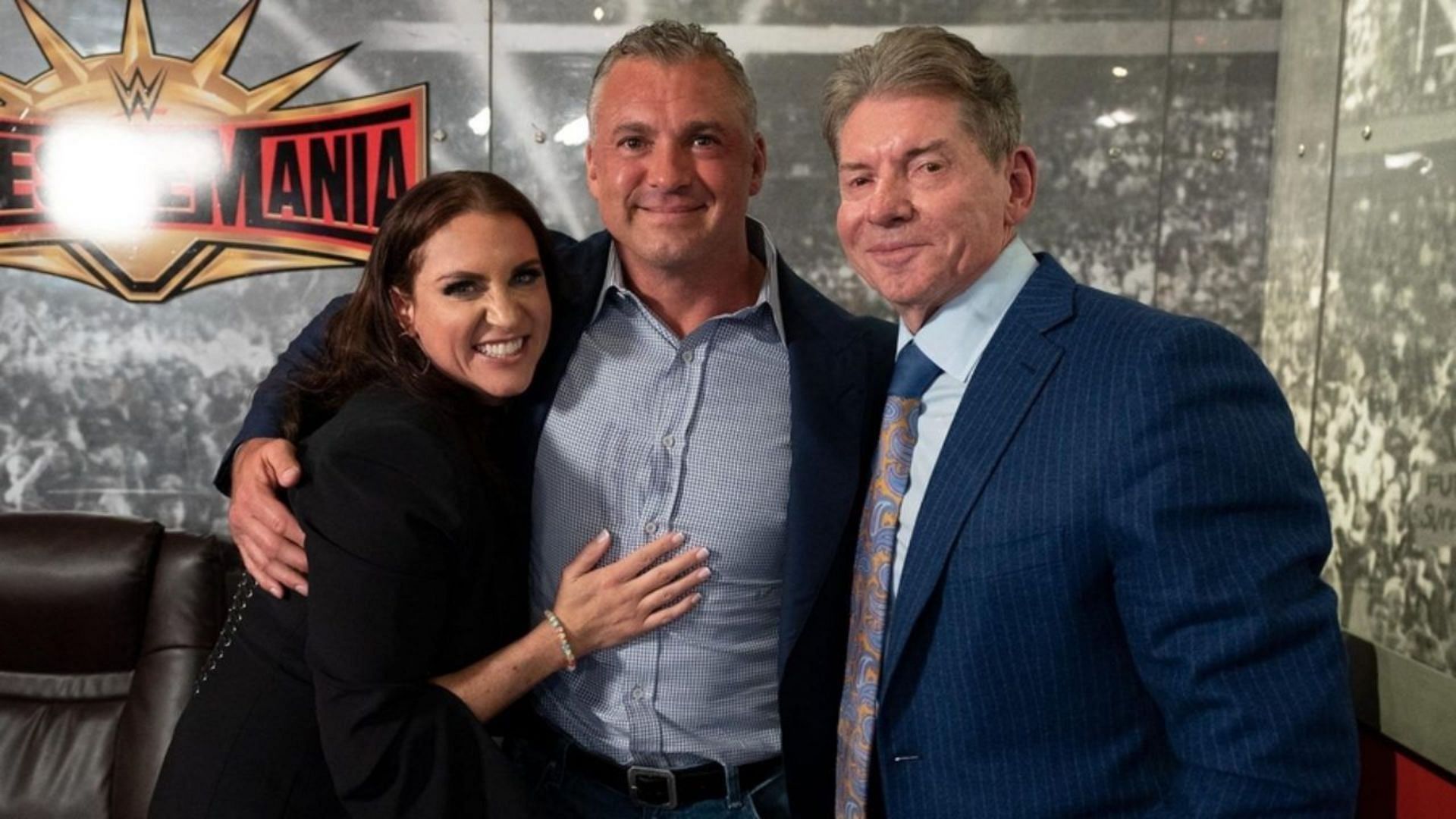 Vince McMahon with his children, Shane and Stephanie