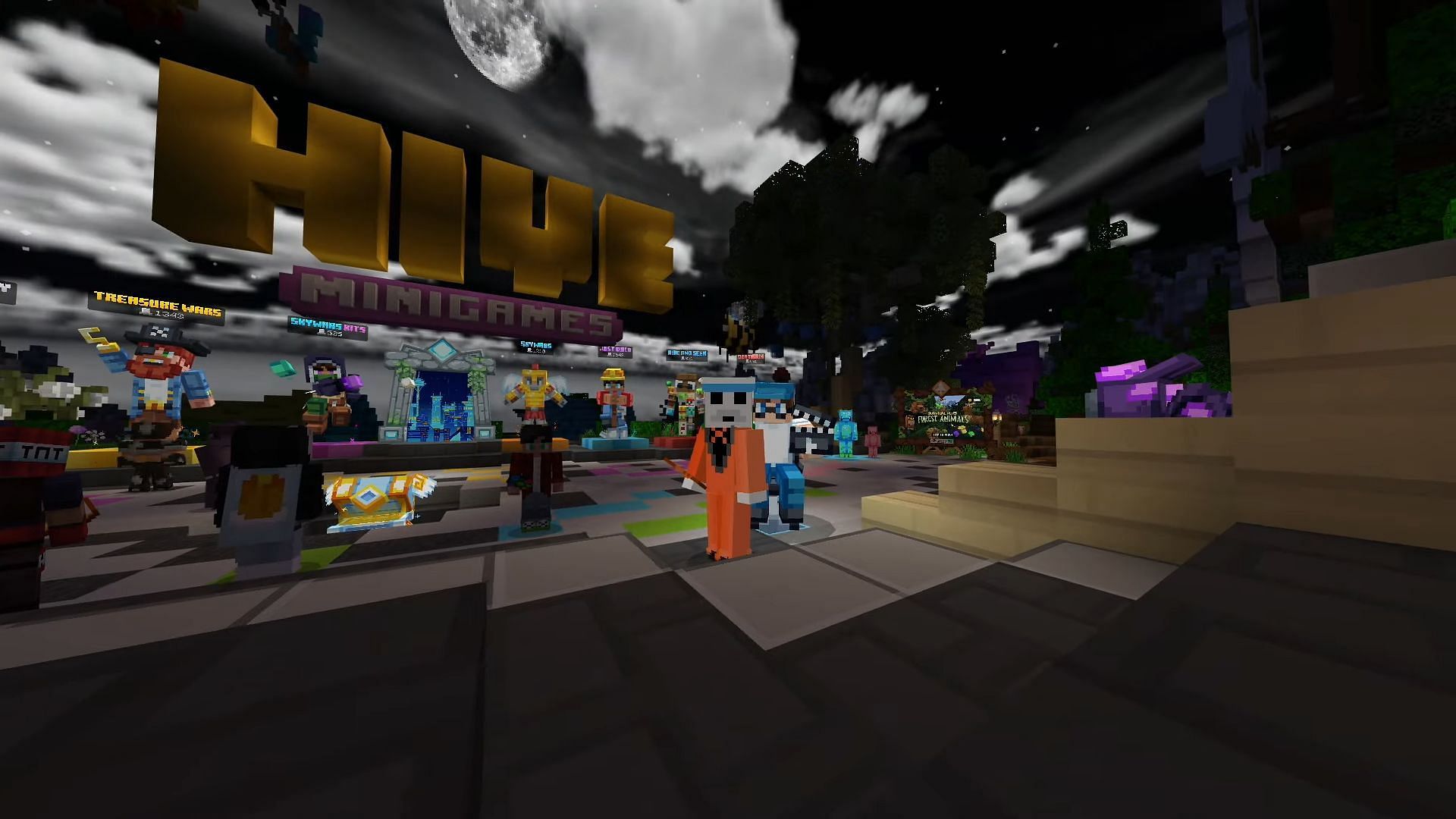 A player on a Bedrock server with a custom skin (Image via YouTube)