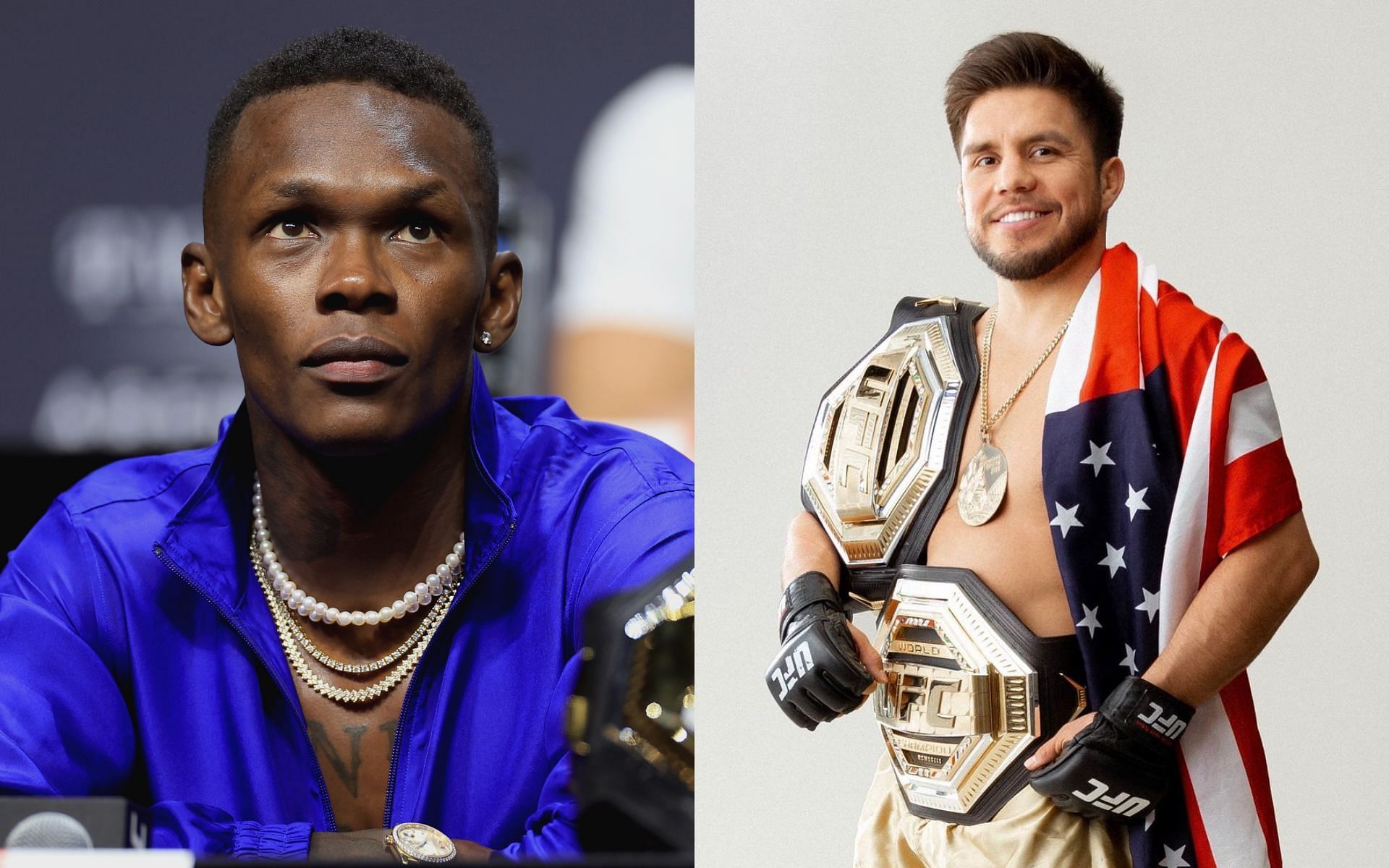 Adesanya and Cejudo (images courtesy of Getty and @henry_cejudo Instagram)