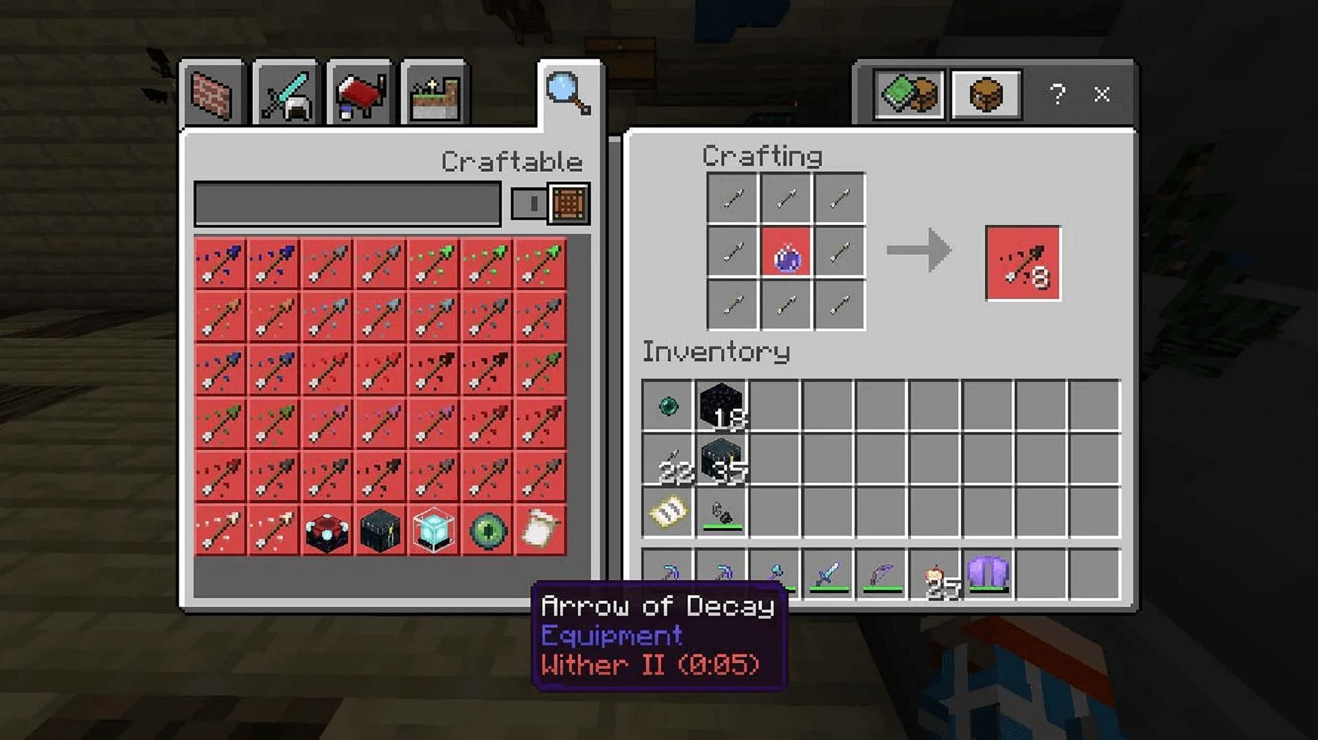 Tipped arrows of decay can be created from Potions of Decay (Image via Mojang)