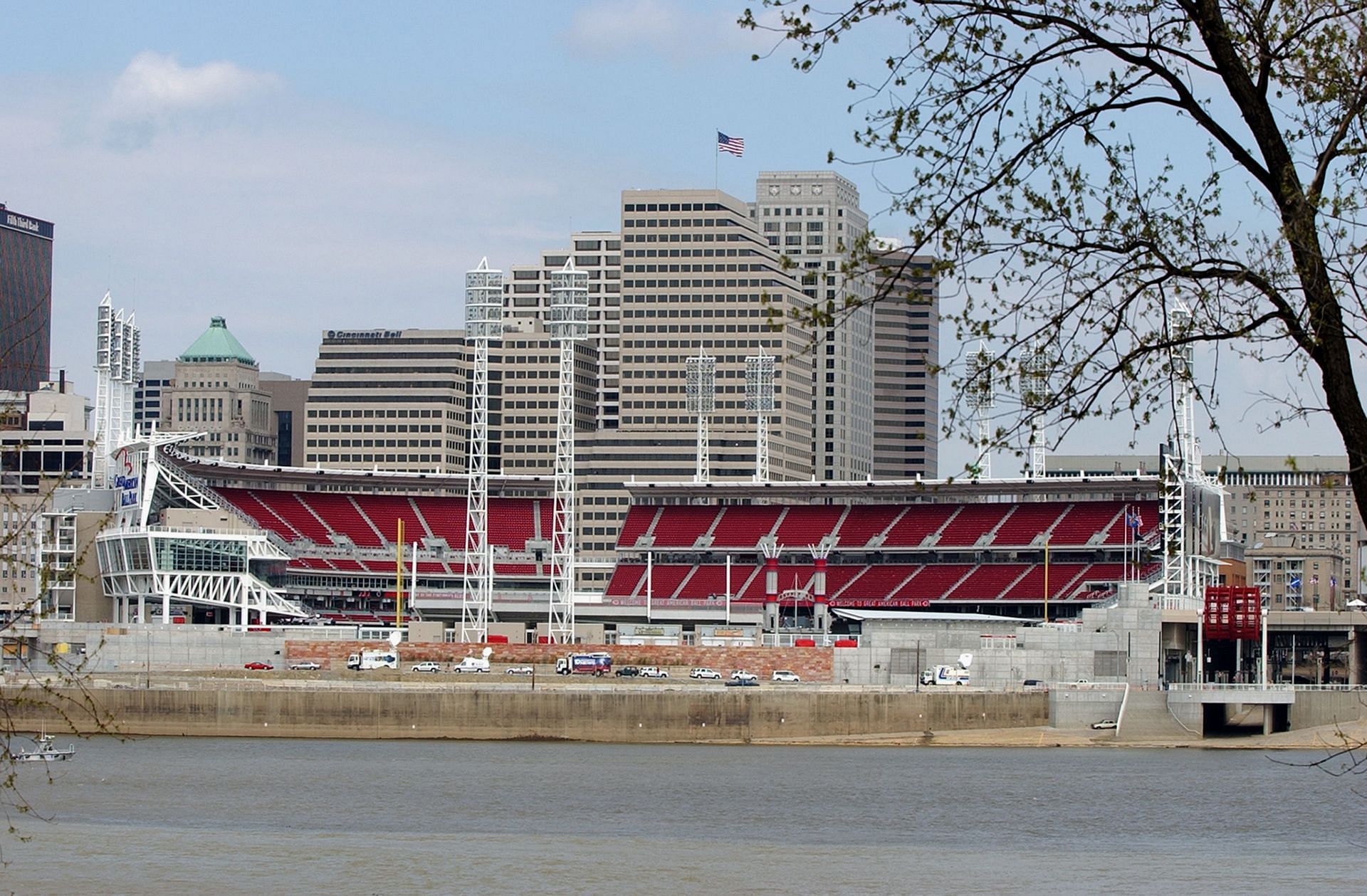 The Beautiful Great American Ball Park sits just off the Ohio River in Cincinnati.