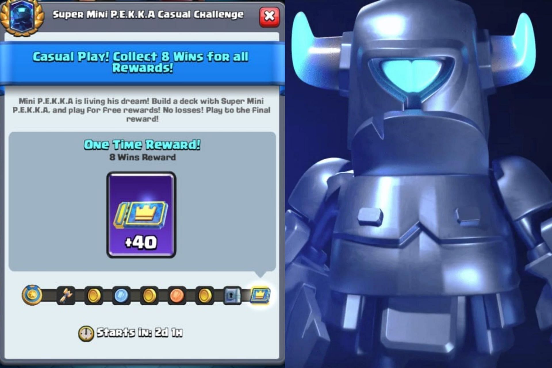 Super Mini Pekka Casual challenge in Clash Royale (Image via Sportskeeda)