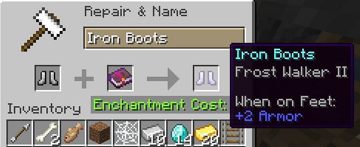 Frost Walker Enchantment in Minecraft