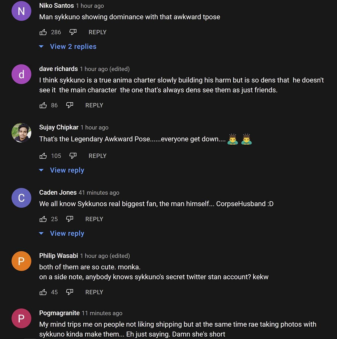 Fans in the YouTube comments section reacting to the streamers&#039; banter 1/2 (Images via Shrimpkkuno/YouTube)