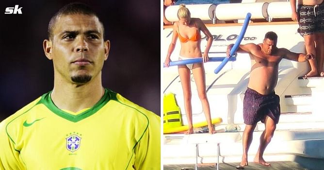 Ronaldo Nazario looking very different from Brazil glory days as he parties on yacht with model girlfriend