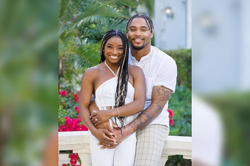 Biles with her fiance, Jonathan Owens (Image via Simone Biles; Instagram)