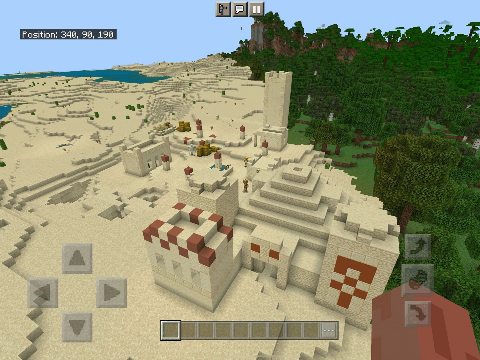 The desert village that contains a desert temple (Image via Mojang, Minecraft)