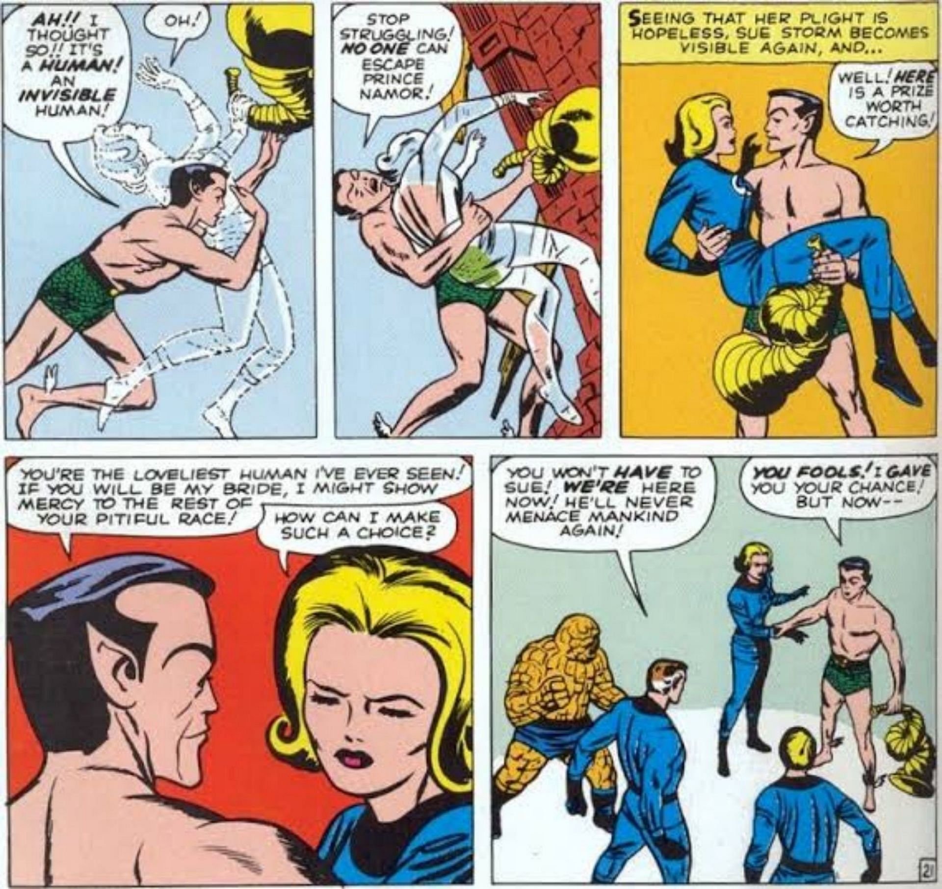 Sue Storm and Namor in the comics (Image via Marvel Comics)