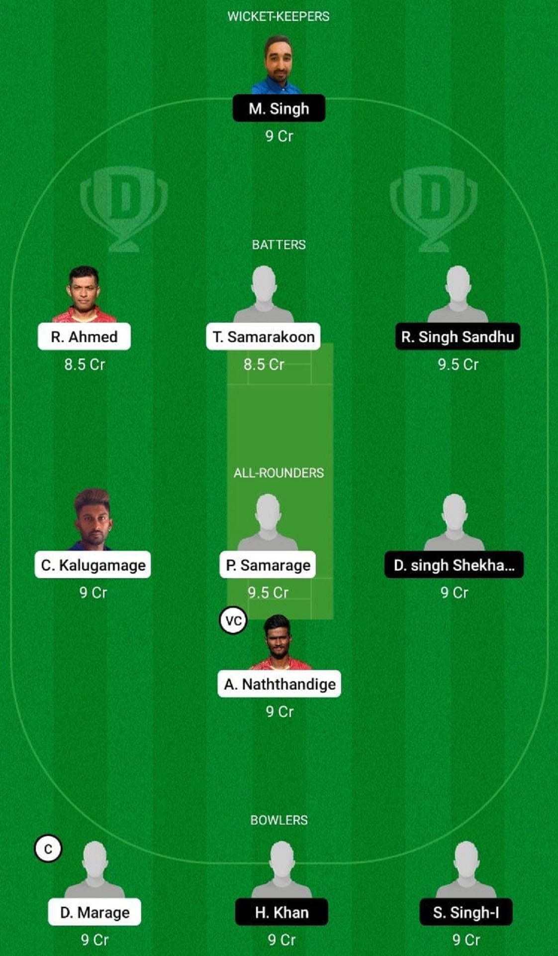 RCC vs CRS Dream11 Fantasy Suggestion #2