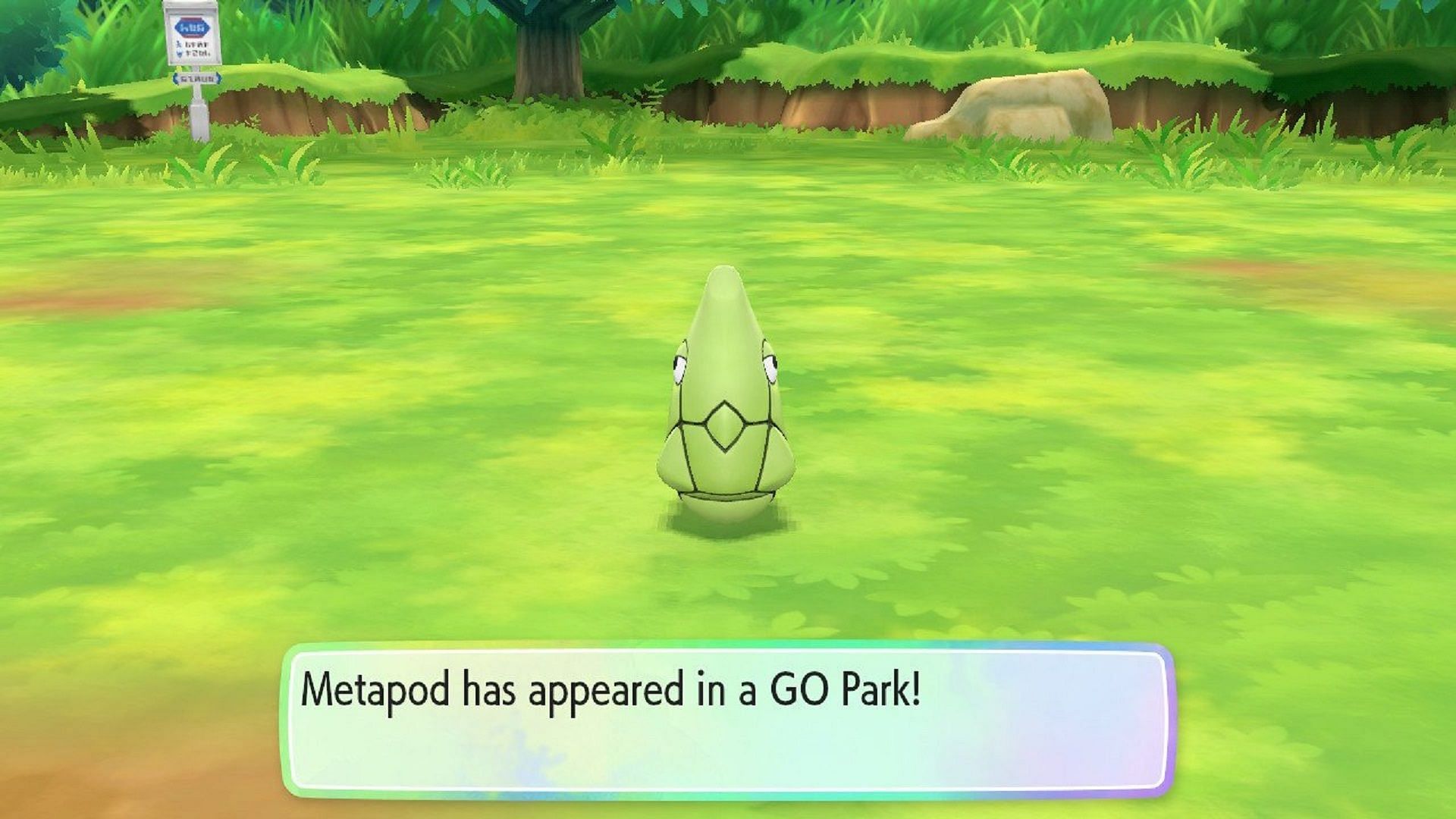 Metapod in Pokemon Let&#039;s Go! (Image via The Pokemon Company)