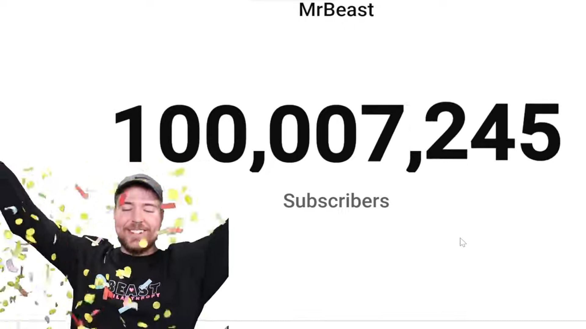 MrBeast crossed 100 million subscribers on his YouTube channel (Image via MrBeast/YouTube)