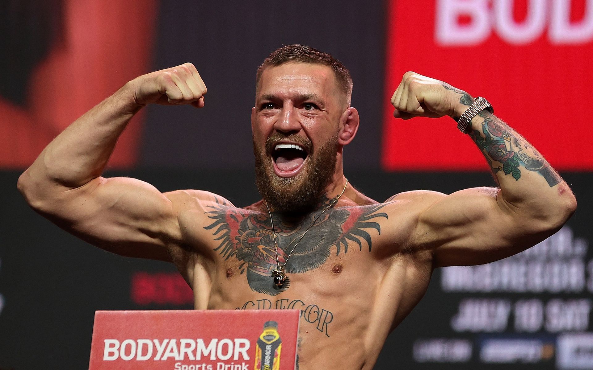 Conor McGregor at the UFC 264 weight-in