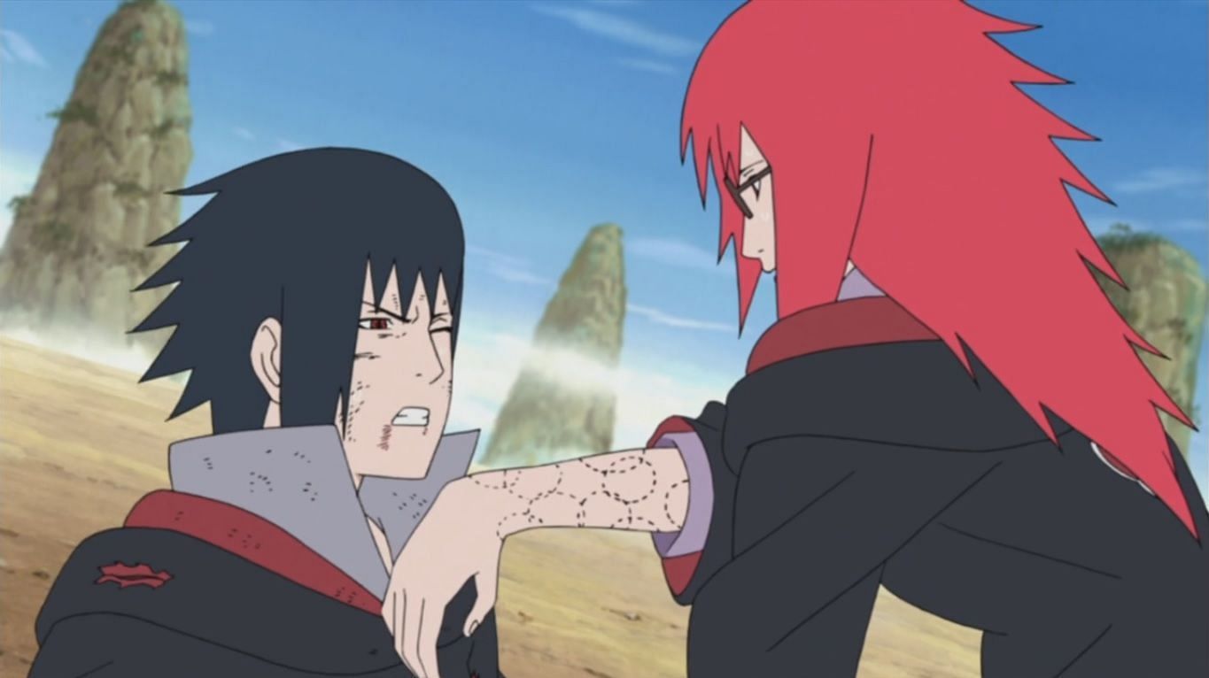 Karin and Sasuke as shown in the anime (Image via Naruto)