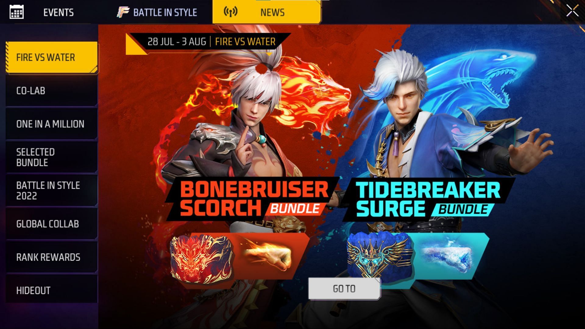 Tap on the &#039;Go To&#039; button (Image via Garena)