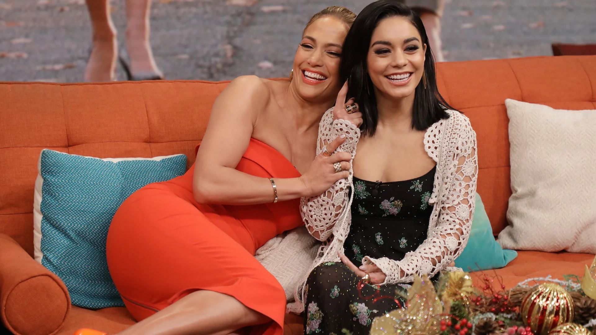 Jennifer Lopez with Vanessa on the set of &quot;Despierta America&quot; at Univision Studios to promote the film &quot;Second Act&quot; on December 14, 2018, in Miami, Florida.